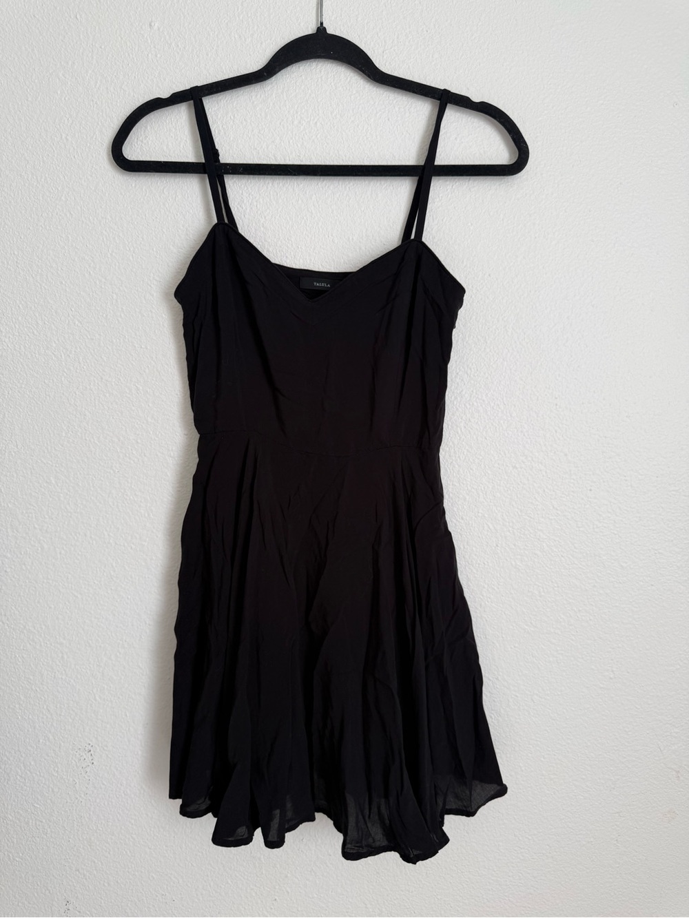 Talula Black Double-Strap Flared Mini Dress